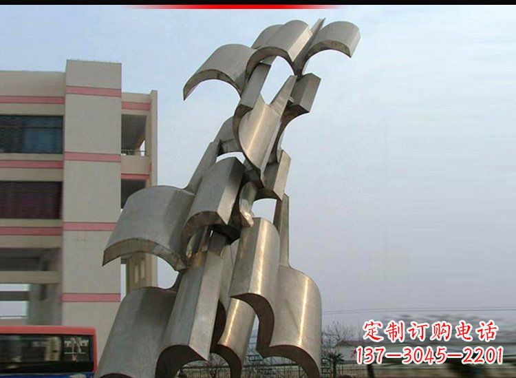 江西校园不锈钢书本景观雕塑