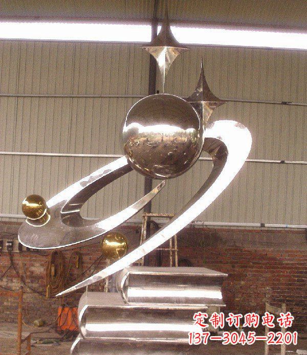 江西校园不锈钢书籍标志雕塑 (2)