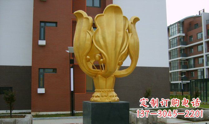 江西校园不锈钢紫荆花雕塑