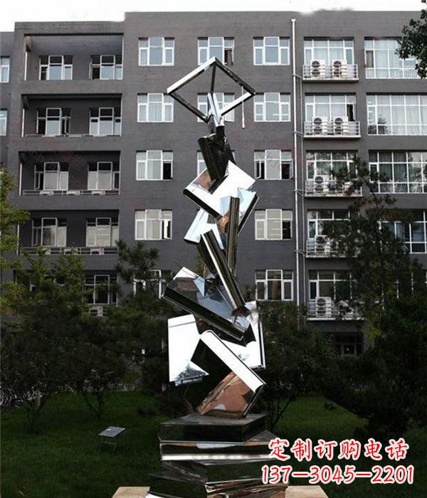 江西校园抽象不锈钢书籍雕塑