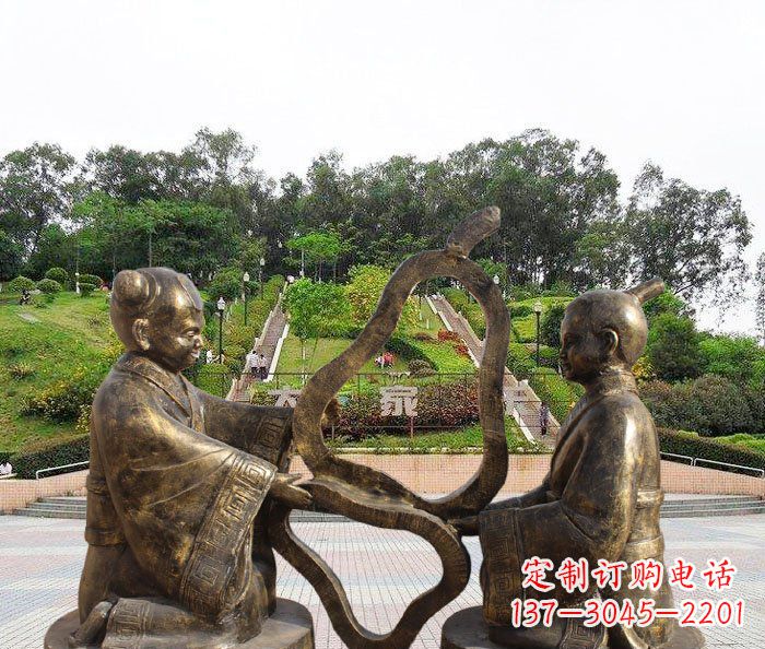江西校园抽象孔融让梨铜雕