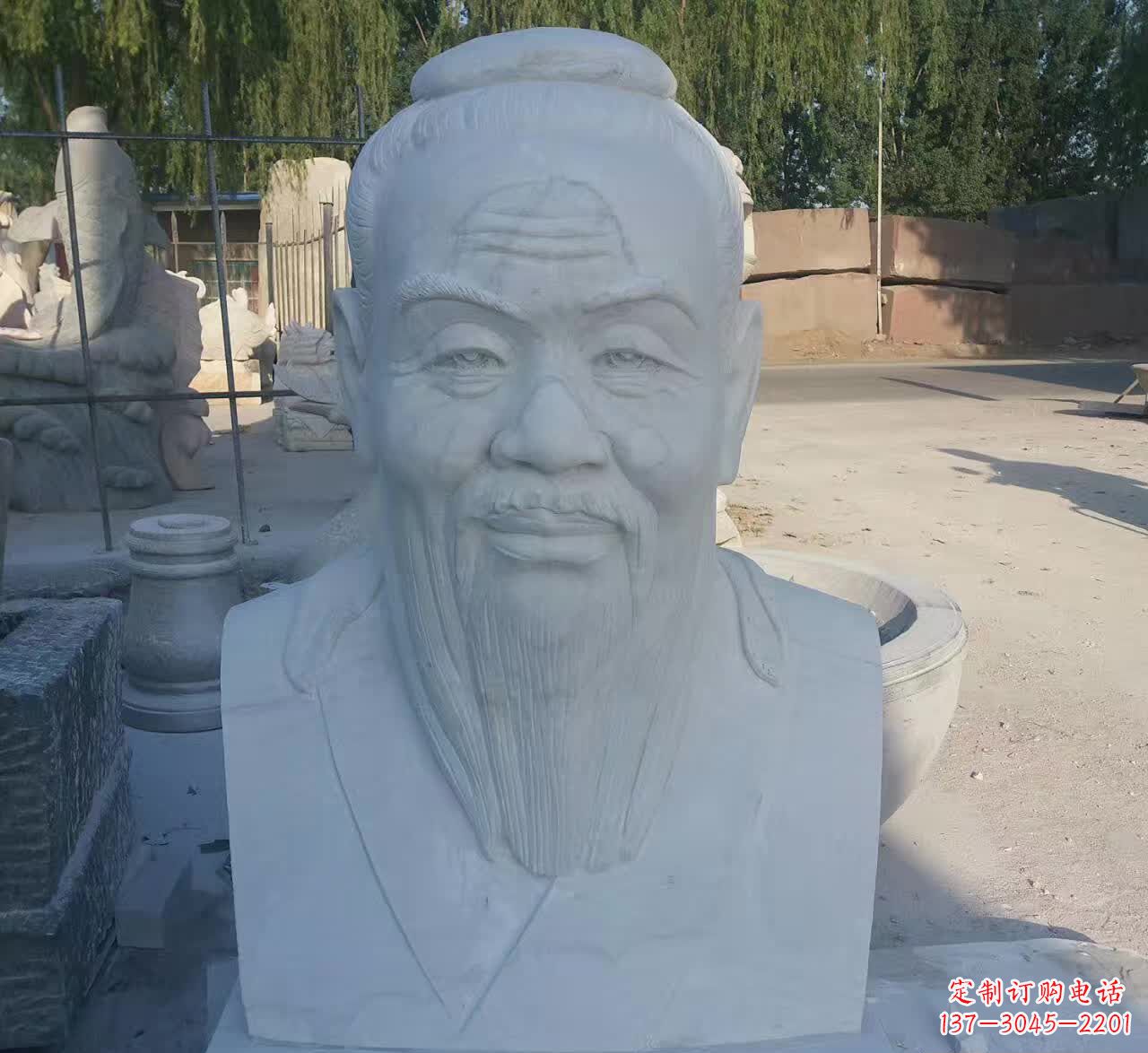 江西校园孔子胸像石雕塑
