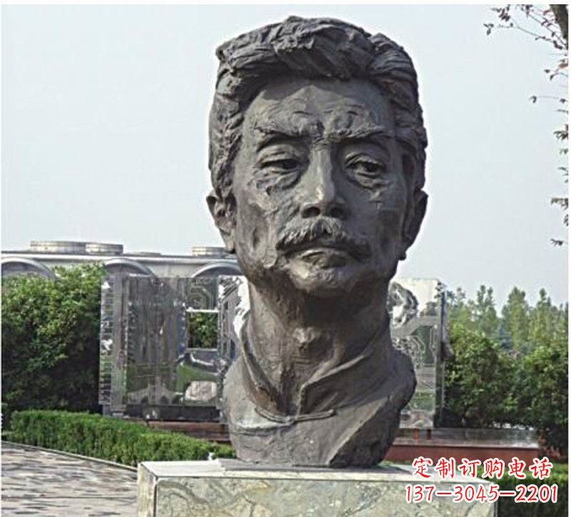 江西校园名人鲁迅头像铜雕