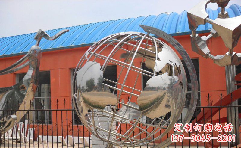 江西学校不锈钢地球仪雕塑