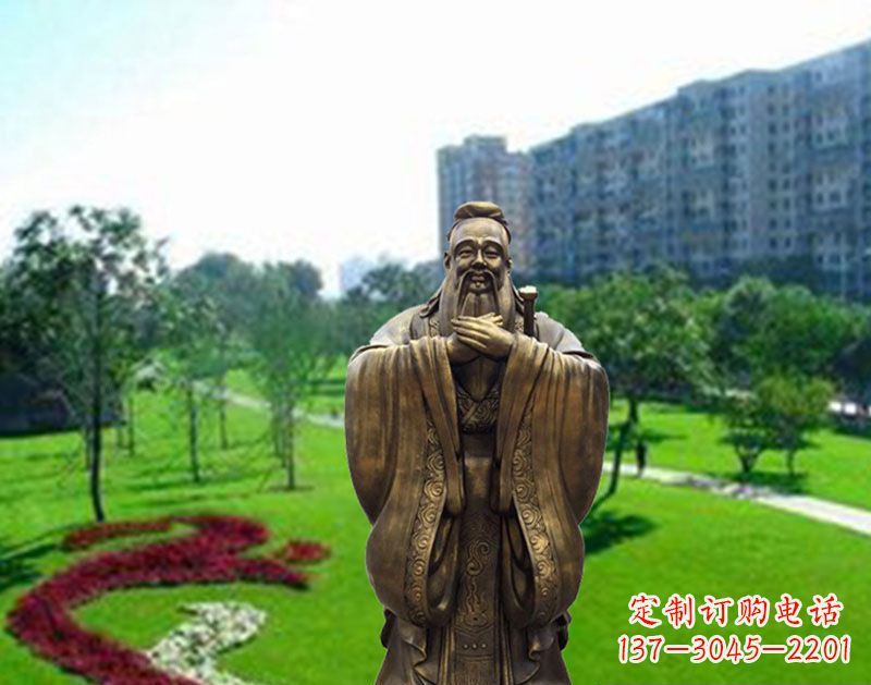 江西学校孔子行教像铜雕