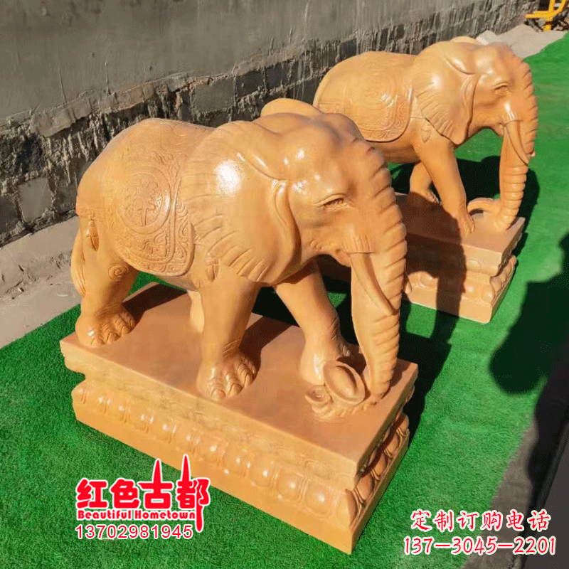 江西银行门口的石雕大象