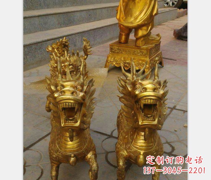 江西银行铜雕麒麟雕塑