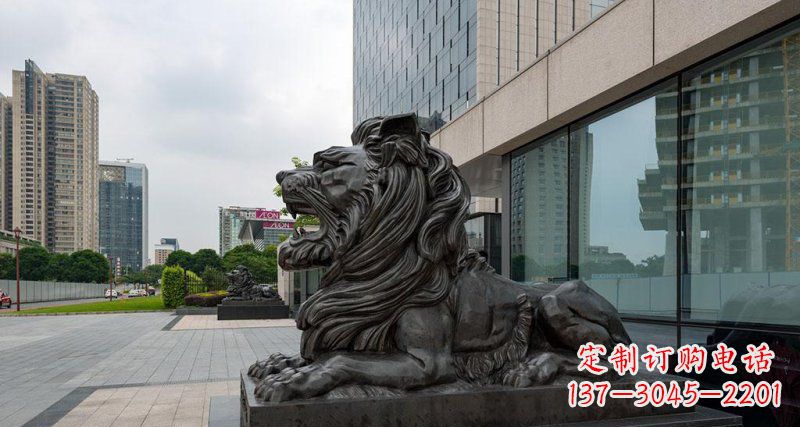 江西银行铜狮子汇丰狮铜雕