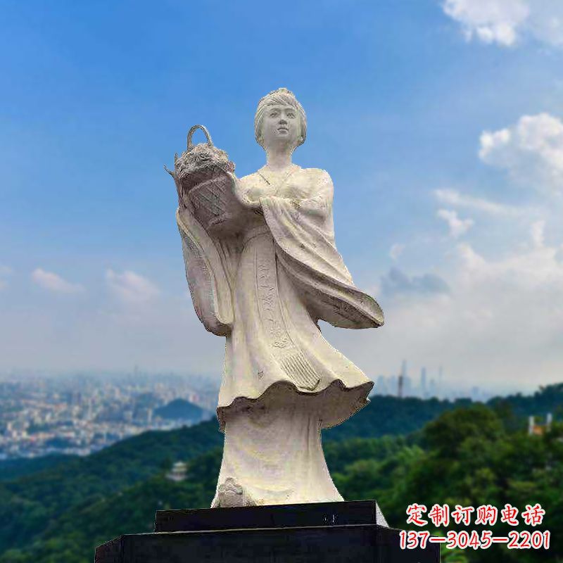 江西虞姬景观石雕像-景区园林古代美女雕塑