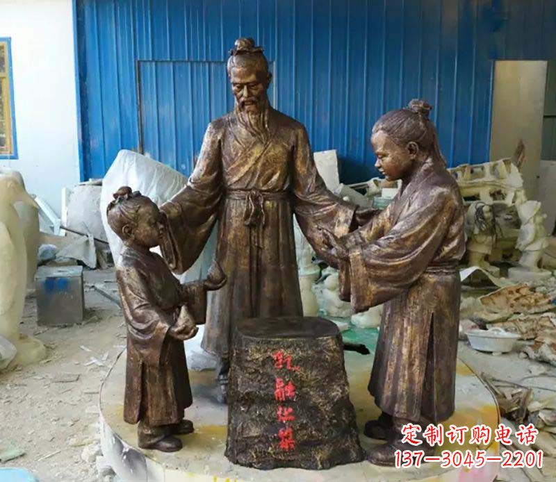江西寓言故事孔融让梨人物铜雕