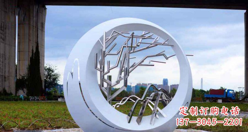 江西园林不锈钢抽象树枝雕塑