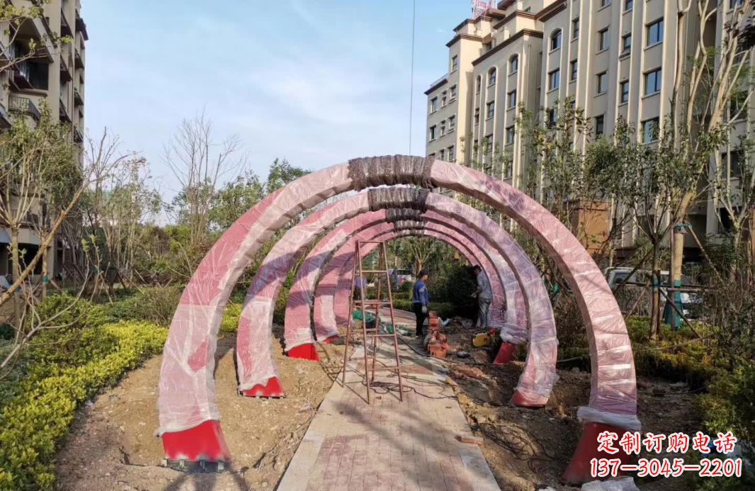 江西园林不锈钢拱门景观雕塑