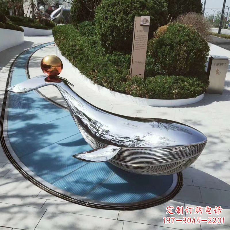 江西园林不锈钢海豚景观摆件