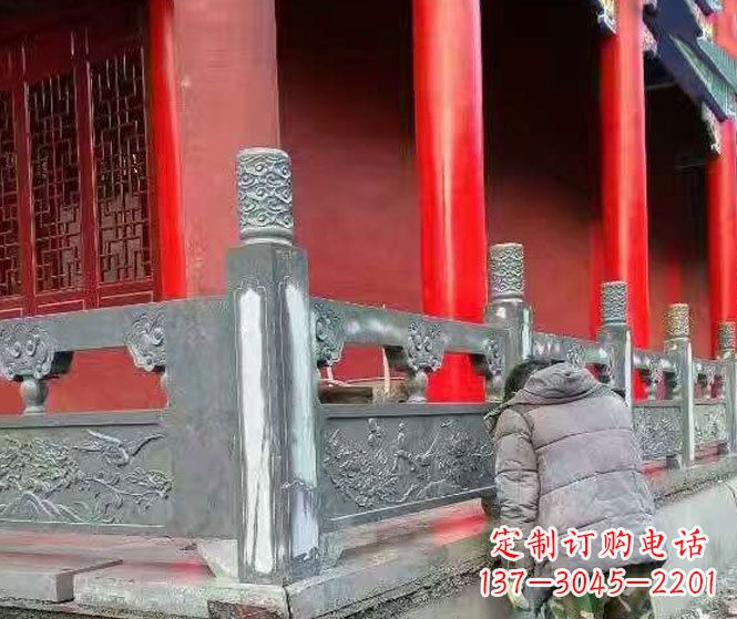 江西园林仿古石栏板景观石雕 (9)