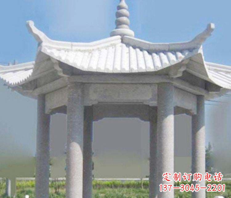 江西园林仿古石凉亭景观石雕