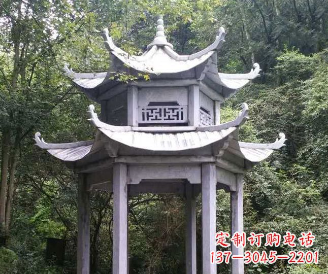 江西园林仿古石凉亭景观石雕 (3)