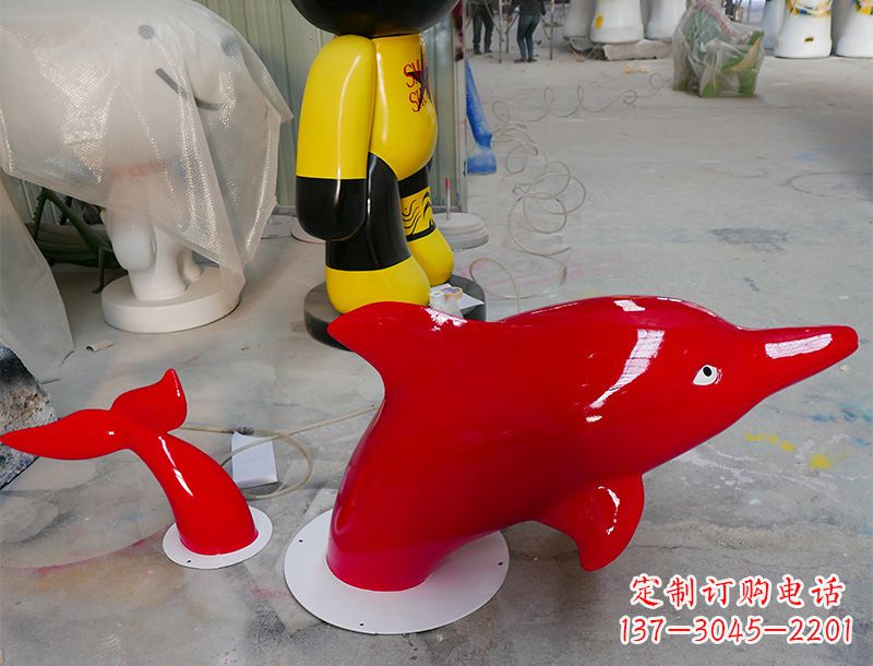 江西园林广场创意海豚入水出水雕塑摆件