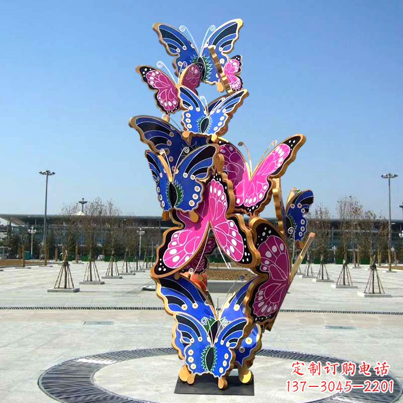 江西园林广场蝴蝶不锈钢动物景观雕塑
