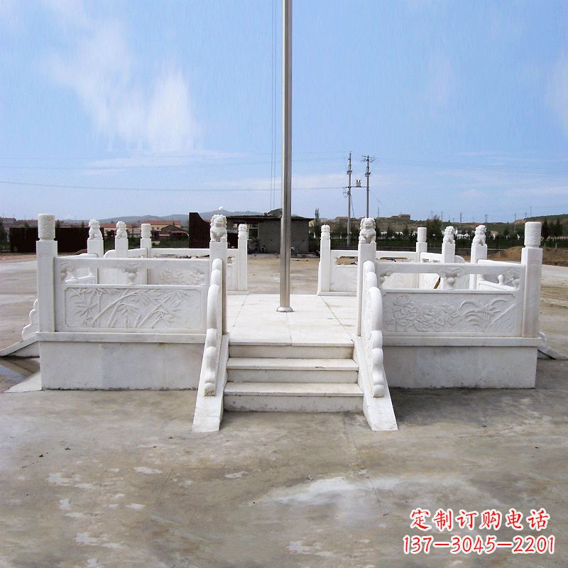 江西园林广场升旗台汉白玉石雕国旗台