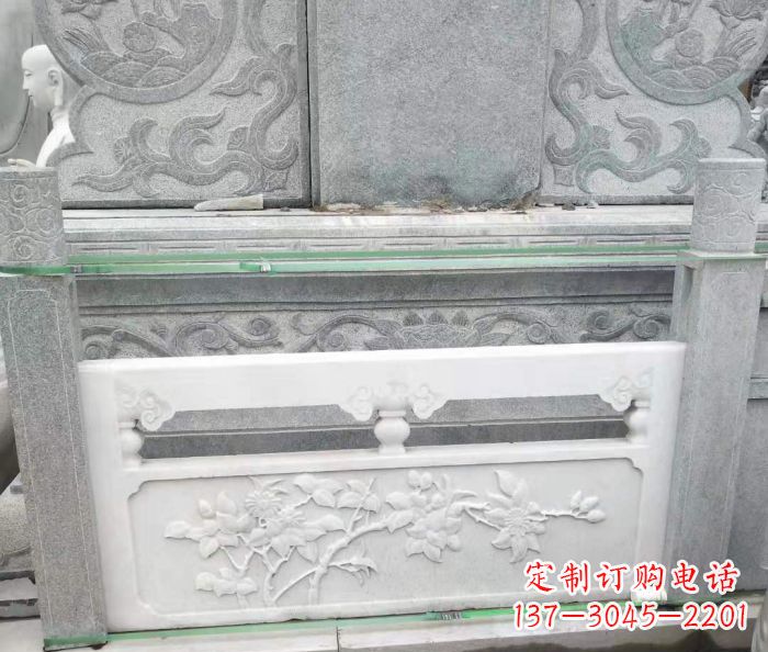 江西园林汉白玉石浮雕栏板 (3)