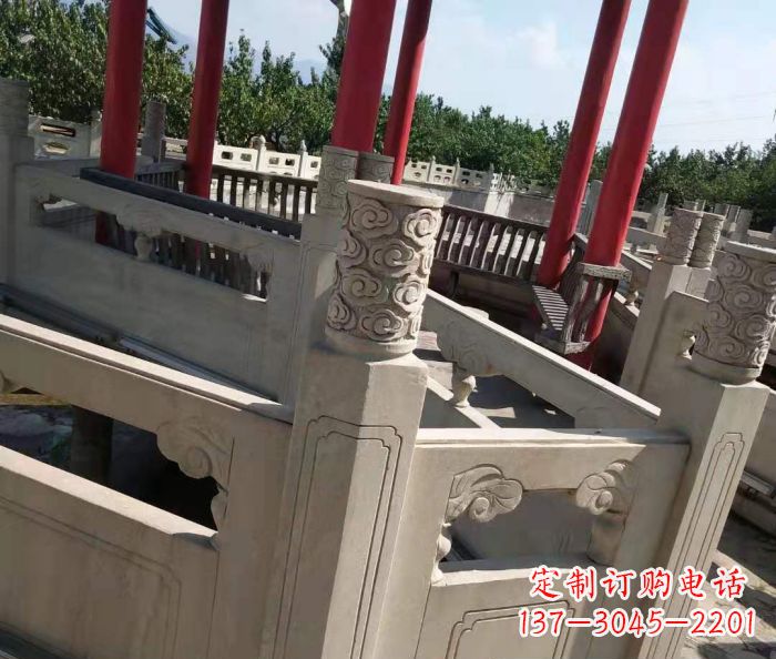 江西园林景观大理石桥栏板石雕 (3)