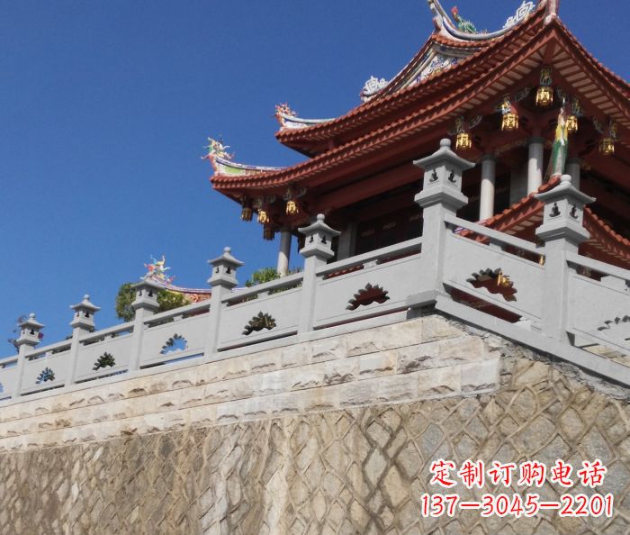 江西园林景观大理石镂空莲花石栏板