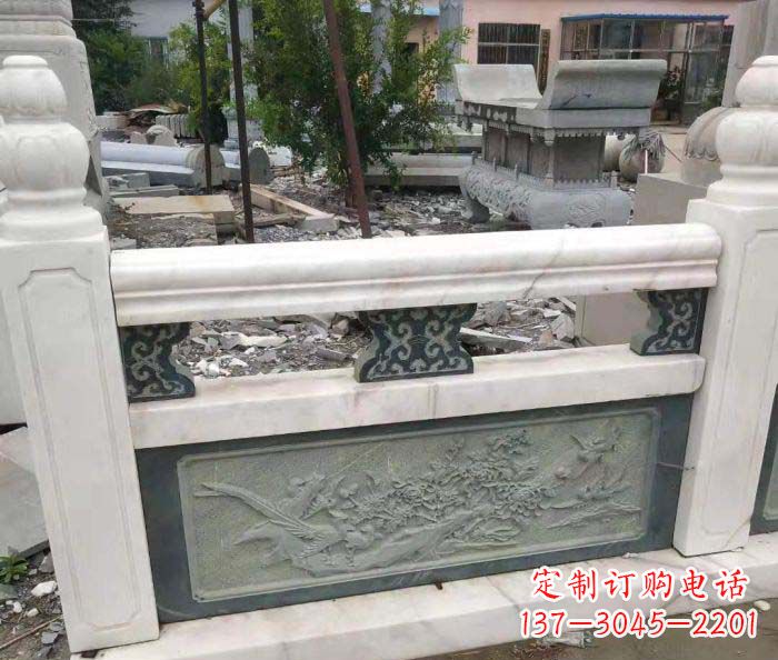江西园林景观大理石桥栏板石雕 (2)