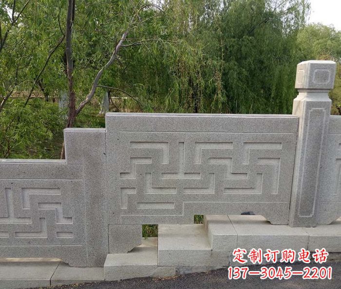 江西园林景观大理石桥栏板石雕 (7)