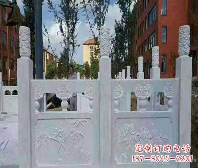 江西园林景观大理石桥栏板石雕_2