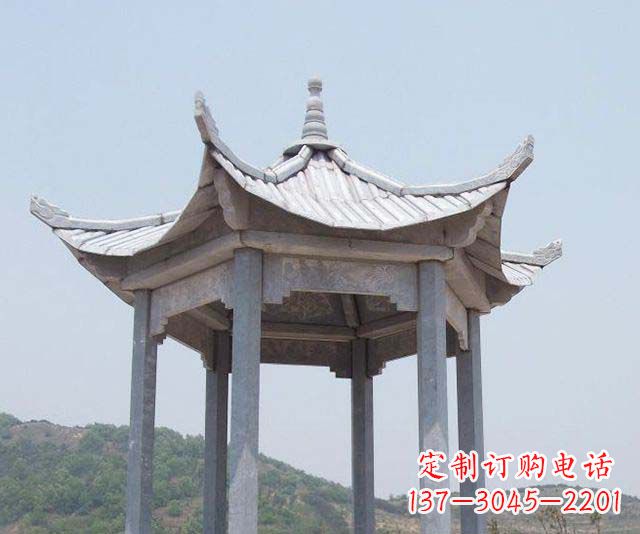 江西园林景观单层石雕凉亭 (2)
