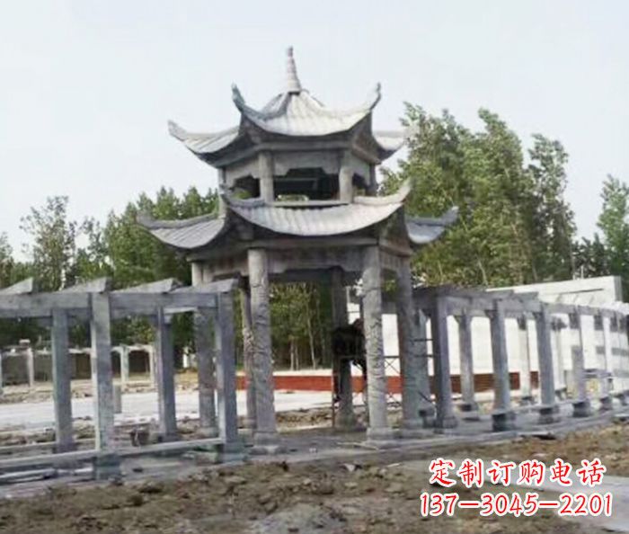江西园林景观多层凉亭石雕 (2)