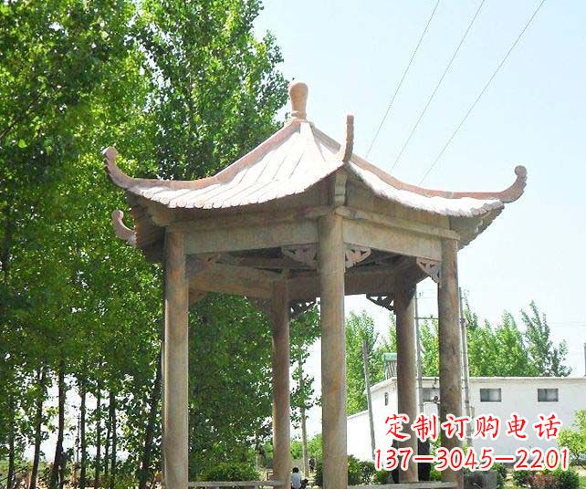 江西园林景观单层石雕凉亭