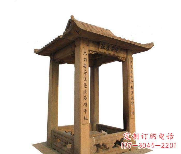 江西园林景观四角石雕凉亭