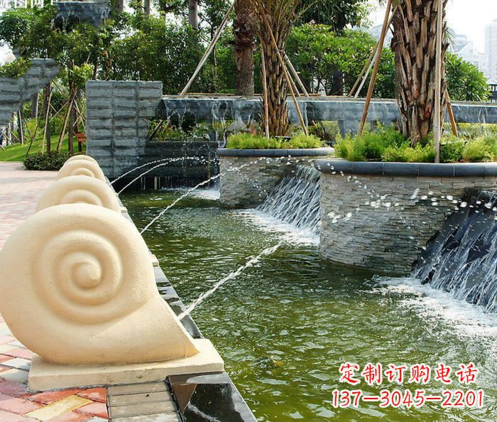 江西园林景观蜗牛喷泉石雕