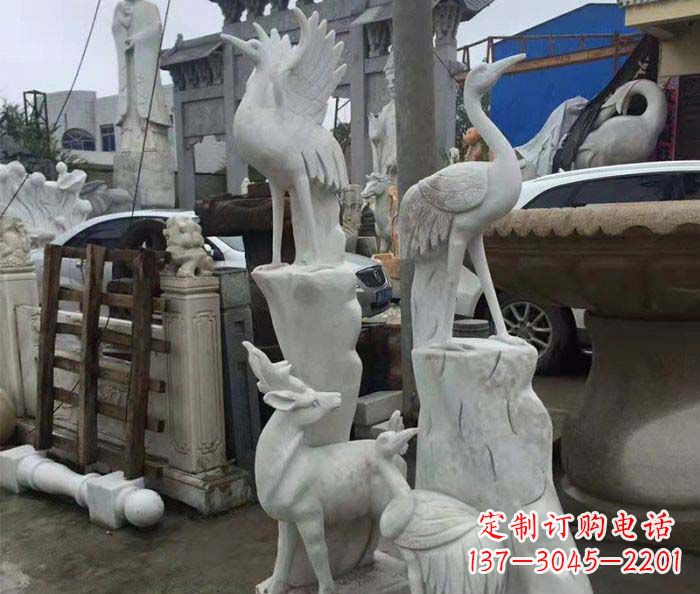 江西园林景观仙鹤石雕