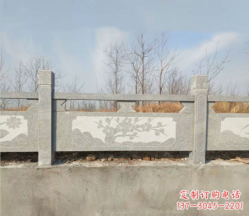 江西园林梅花石浮雕栏板景观石雕