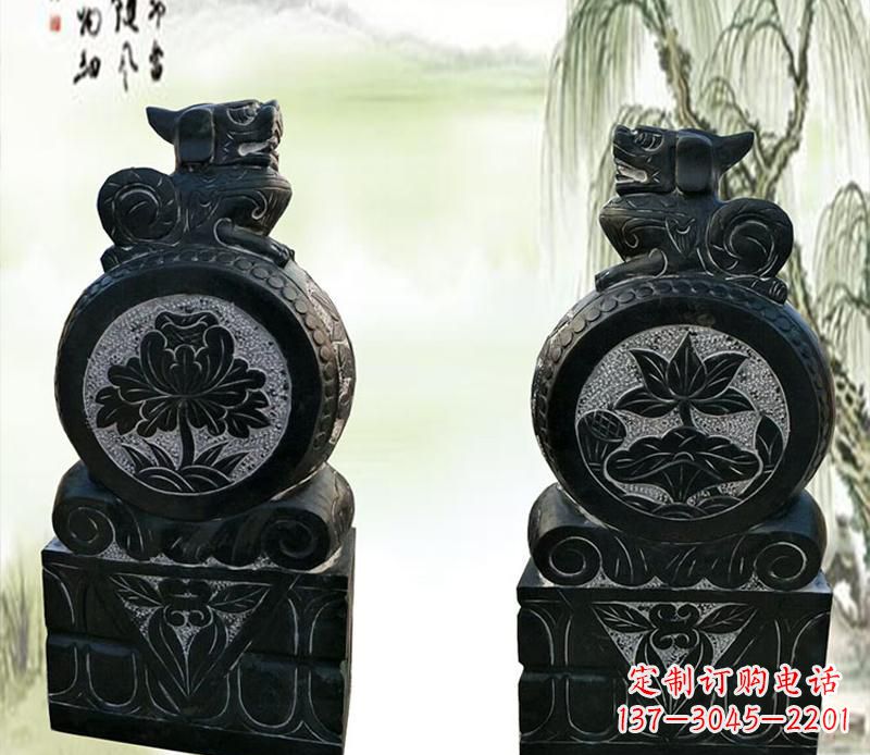 江西园林貔貅门墩石雕