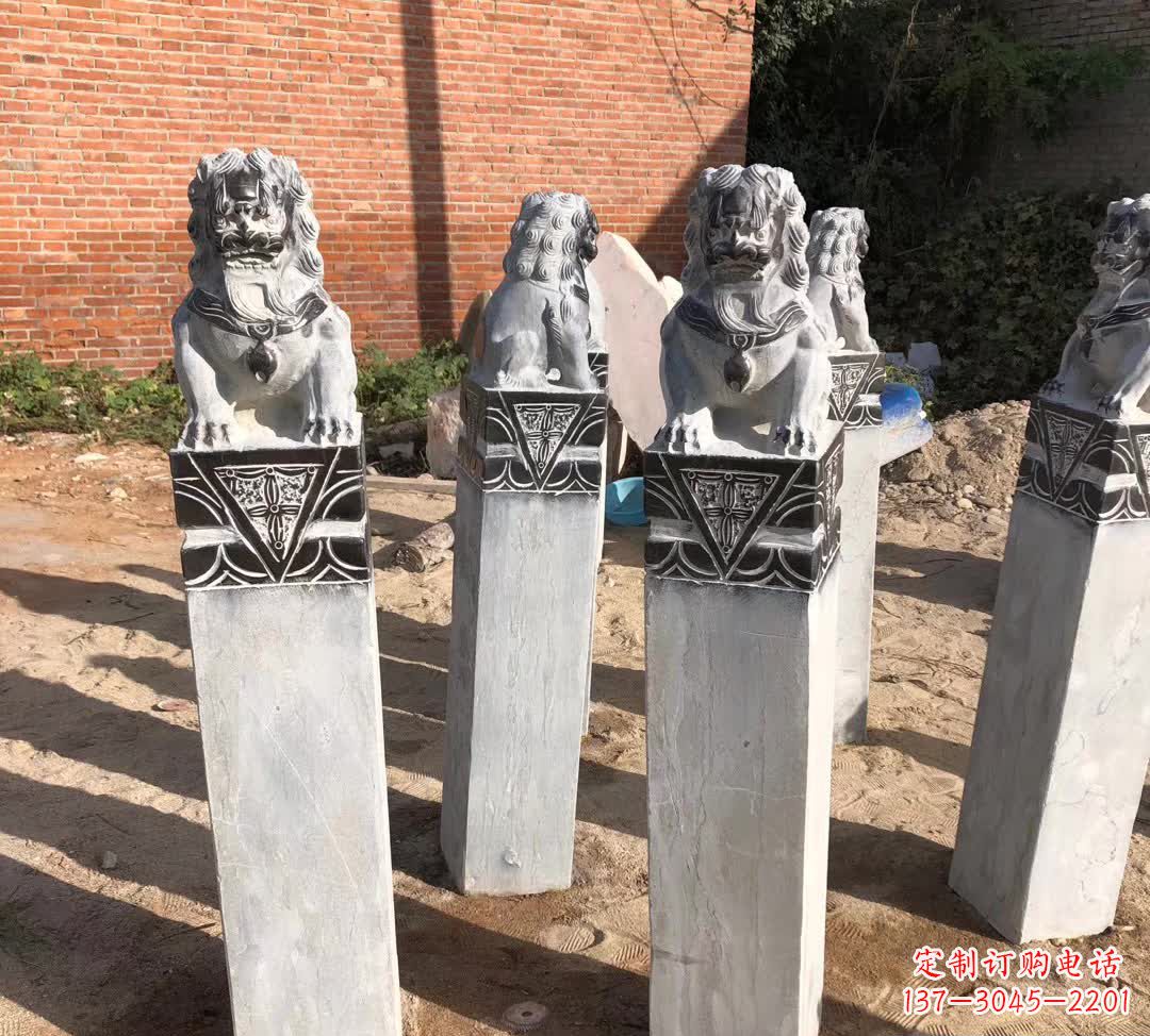 江西园林石雕狮子拴马桩