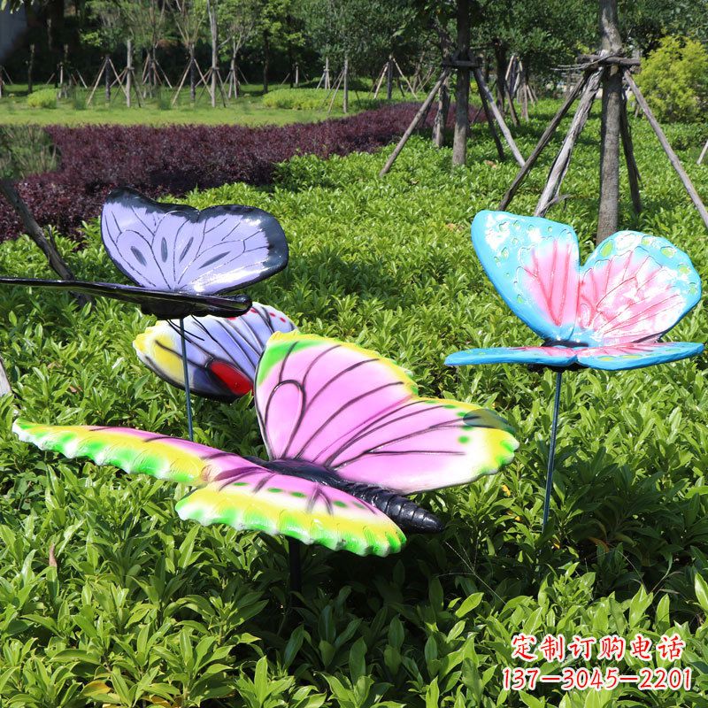 江西展翅的蝴蝶,公园草丛仿真动物装饰雕塑