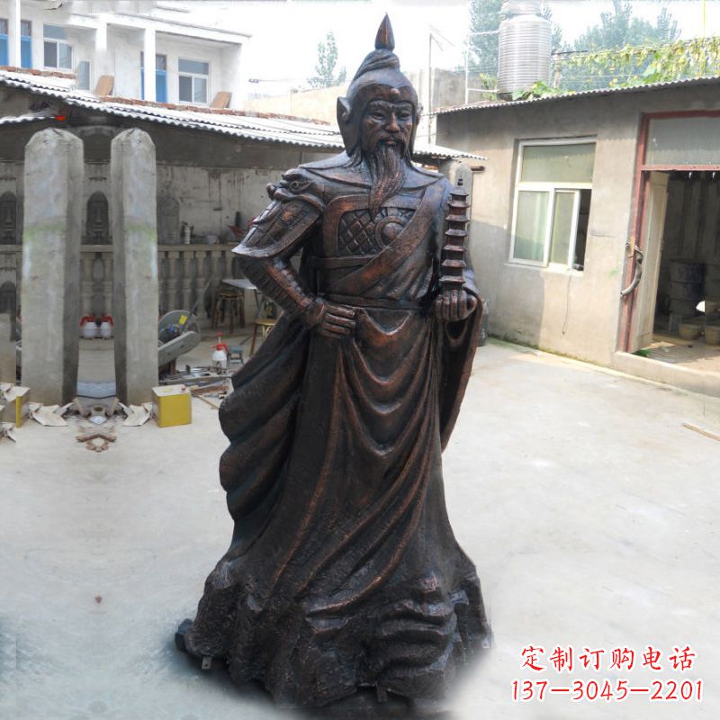 江西战神托塔天王李靖铸铜雕塑