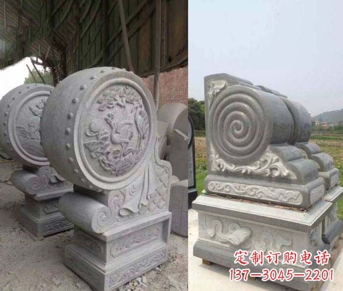 江西招财抱鼓石大理石门墩
