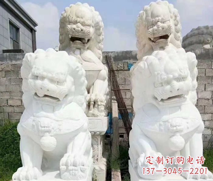 江西招财动物汉白玉狮子石雕