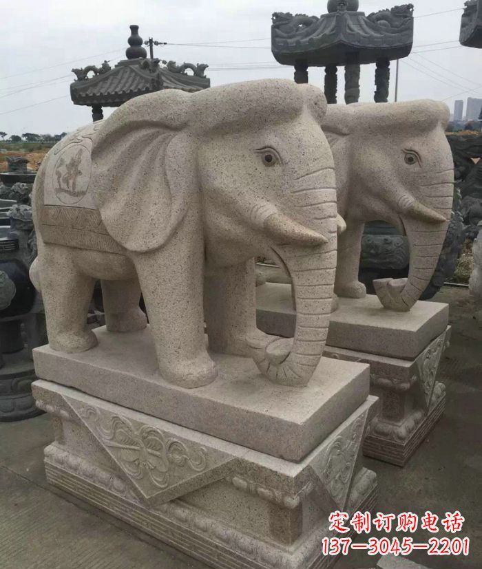 江西招财进宝大理石大象石雕