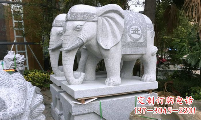 江西招财进宝大理石门口大象雕塑