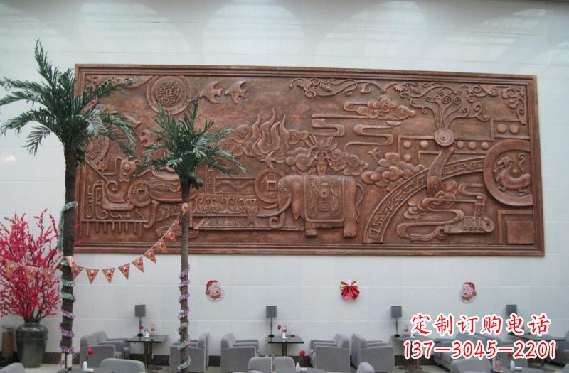 江西招财进宝大象铜浮雕