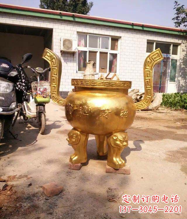 江西招财进宝香炉寺庙铜雕