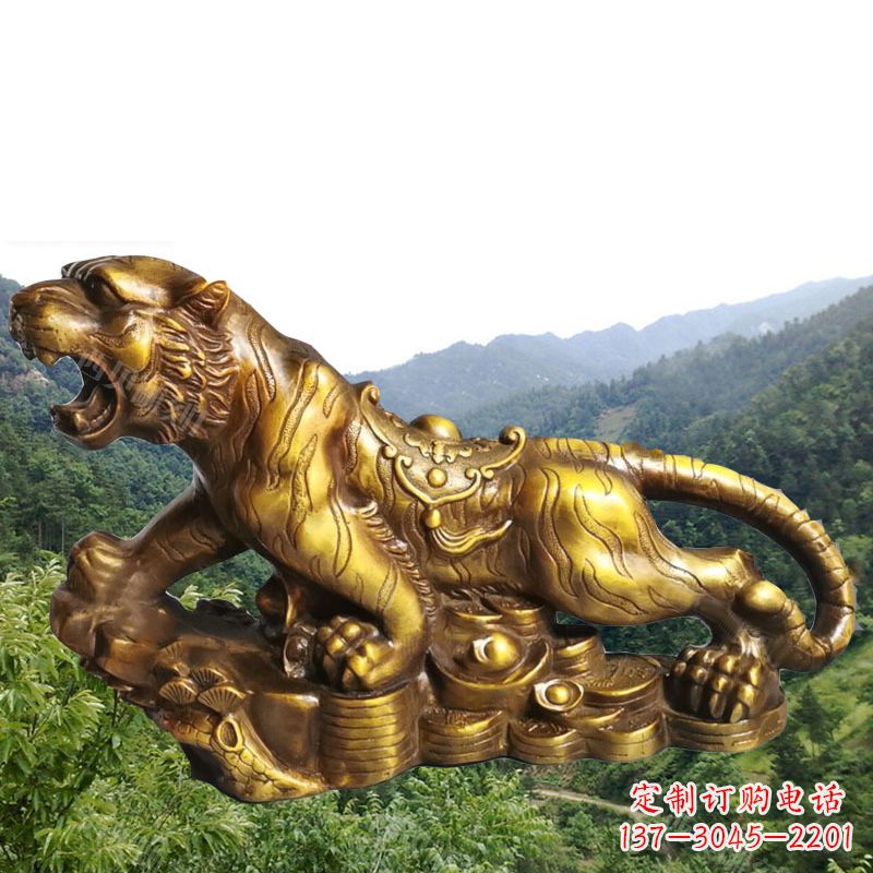 江西招财老虎漆金12生肖动物雕塑