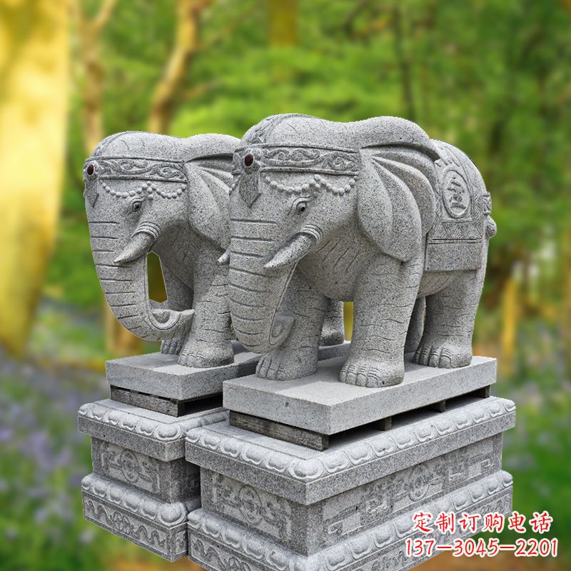 江西招财纳福石雕大象