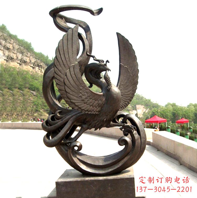 江西中国古代神话中的创世神朱雀景观铜雕