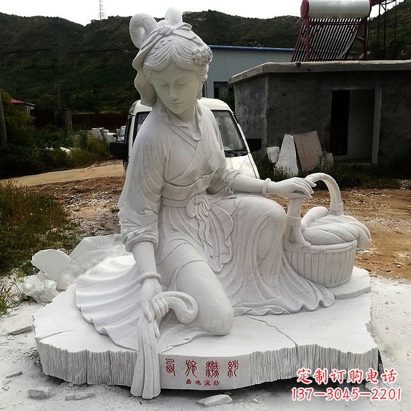 江西中国古代四大美女之西施汉白玉石雕塑